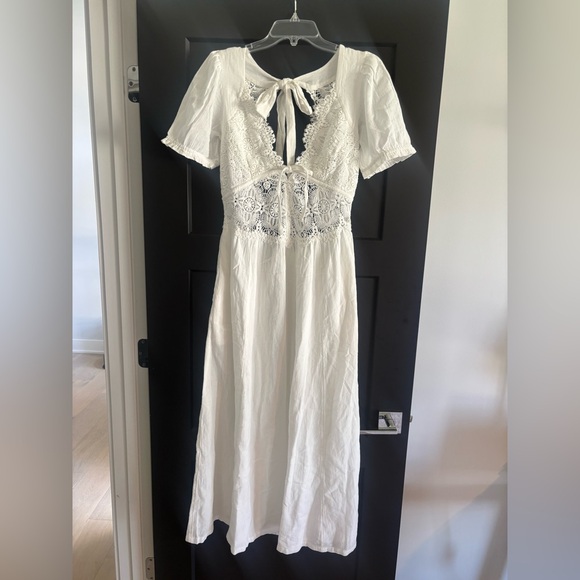 Free People All You Need Is Lace Midi Dress White Ivory Maxi Sundress Boho NWT - Picture 6 of 12